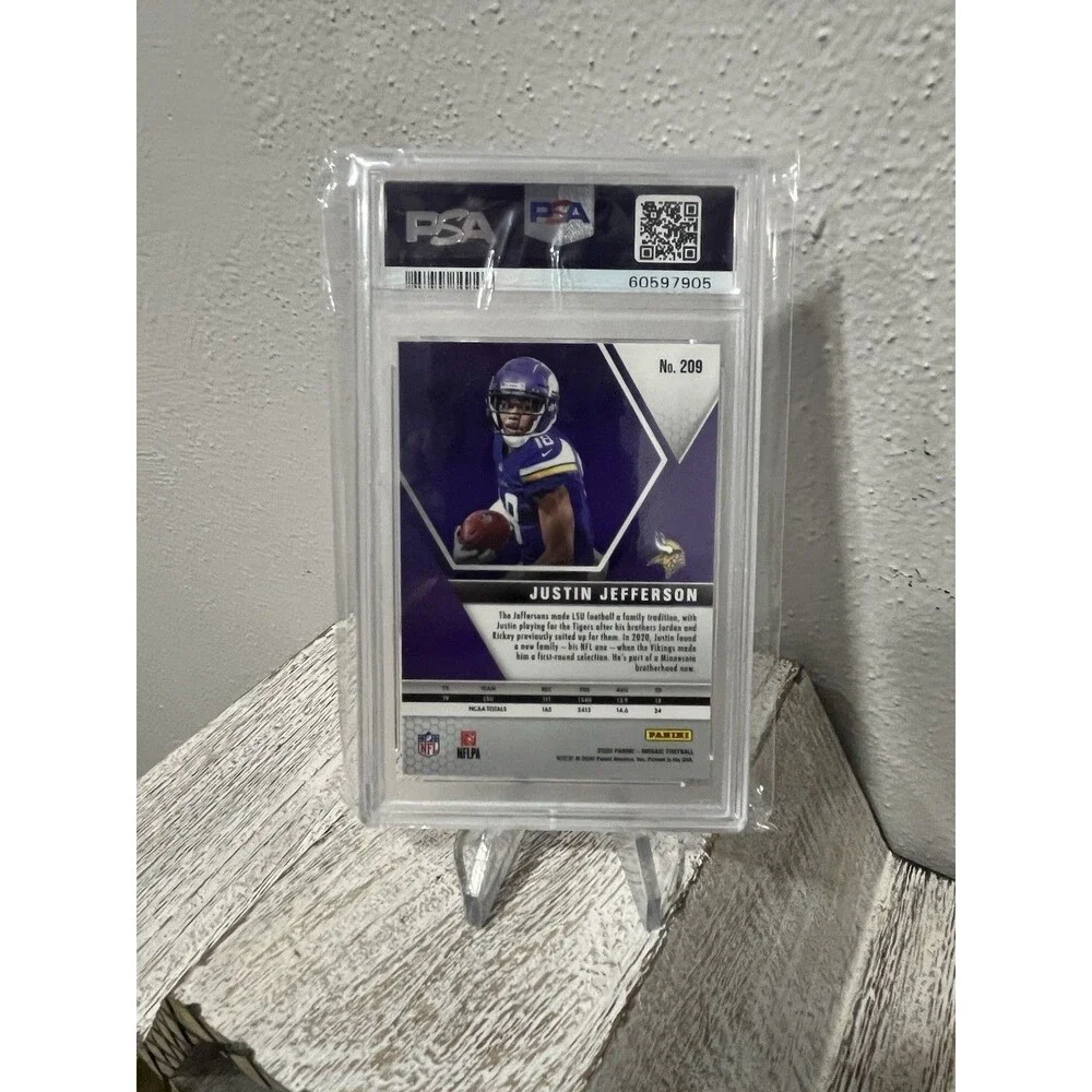 Justin Jefferson 2020 Panini Mosaic #209 Rookie RC PSA 9 MINT Vikings